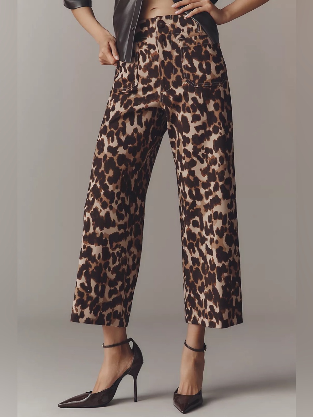 NWT Anthropologie Maeve The Colette Cropped Wide-Leg Trousers Ponte Edition - Picture 3 of 8